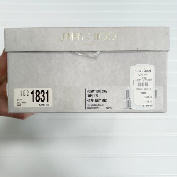 Jimmy Choo Romy 100 Leopard Print Pony Hair Pumps Brown Hazelnut Mix Size 39.5 - Picture 13 of 14